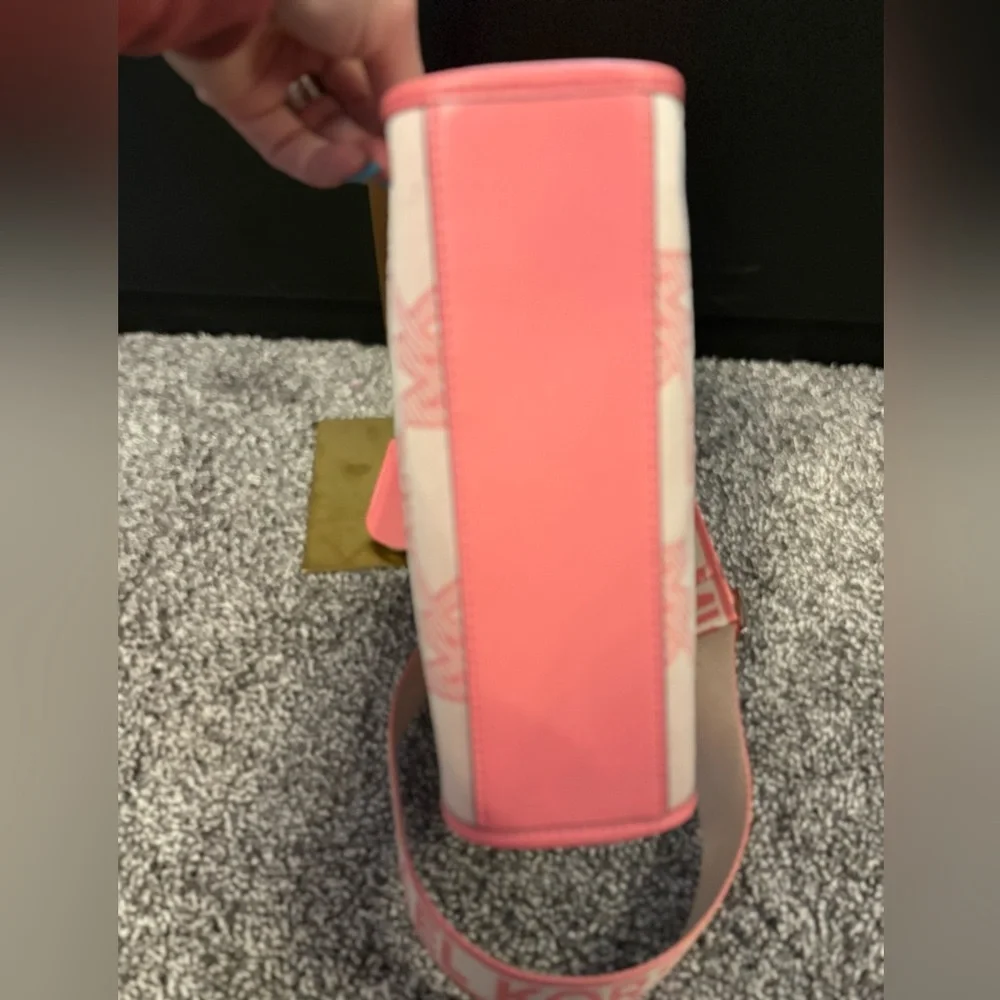 Michael Kors Pink and Cream Logo Satchel